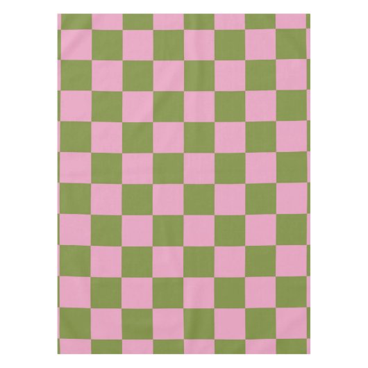 Pink Green Checkered Gingham Pattern Tischdecke (Vorderseite)