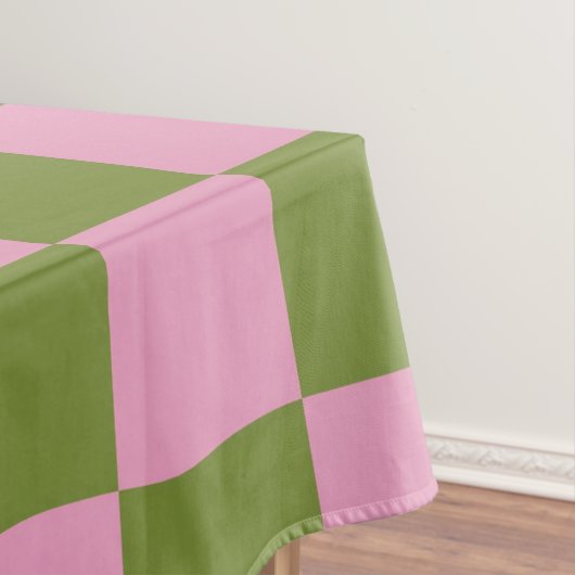 Pink Green Checkered Gingham Pattern Tischdecke (Beispiel)