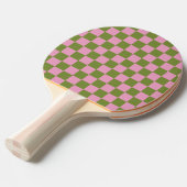 Pink Green Checkered Gingham Pattern Tischtennis Schläger (Vorderseite)