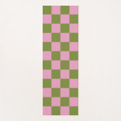 Pink Green Checkered Gingham Pattern Yogamatte (Vorderseite)