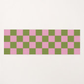 Pink Green Checkered Gingham Pattern Yogamatte (Vorderseite (Horizontal))