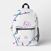 Pink green cherry tree name boho retro rustic bold bedruckter rucksack (Vorderseite)