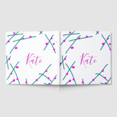 Pink green cherry tree name boho retro rustic bold gästebuch (Voll)