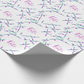 Pink green cherry tree name boho retro rustic bold geschenkpapier (Ecke)