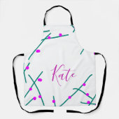 Pink green cherry tree name boho retro rustic bold schürze (Vorderseite)