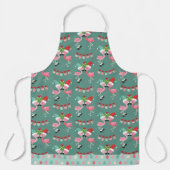 PINK & GREEN CHRISTMAS FLAMINGOS MIT ORNAMENS SCHÜRZE (Vorderseite)