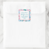 Pink & Green Christmas Gingerbrot Rücksendeadresse Quadratischer Aufkleber (Tasche)