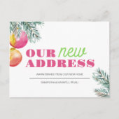 Pink & Green Christmas Housewarming Postcard Postkarte (Vorderseite)