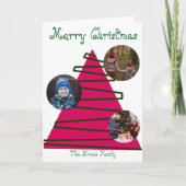 Pink & green Christmas tree Karte (Vorderseite)
