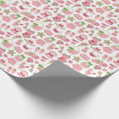 Pink & Green Coquette Summer Beach Vacation Geschenkpapier (Ecke)
