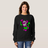 Pink Green Crazy Monkey Sweatshirt (Vorne ganz)