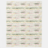 Pink Green Cream Stripes Birthday Fleecedecke (Vorderseite)