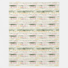 Pink Green Cream Stripes Birthday Fleecedecke