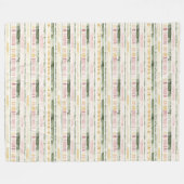 Pink Green Cream Stripes Birthday Fleecedecke (Vorderseite (Horizontal))