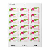 Pink Green Daisy Polka Dots Rücksendeadressen-Aufk Adressaufkleber (Vorne)