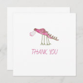 Pink & Green Dragon Dankeschön Karte (Vorne/Hinten)