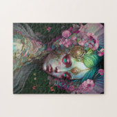 Pink Green Elf Fairy Woman Fantasy Art Puzzle (Horizontal)