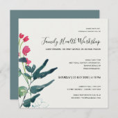 PINK GREEN FAUNA EUCALYPTUS WREATH WORKSHOP EVENT EINLADUNG (Vorne/Hinten)