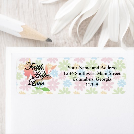 Pink/Green Floral Faith Hope Liebe (Insitu)