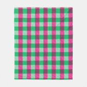 Pink Green Gingham Karo Design Fleecedecke (Vorderseite)