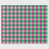 Pink Green Gingham Karo Design Geschenkpapier (Flach)