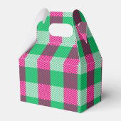 Pink Green Gingham Karo Design Geschenkschachtel (Rückseite)