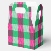 Pink Green Gingham Karo Design Geschenkschachtel (Geöffnet)