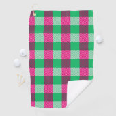 Pink Green Gingham Karo Design Golfhandtuch (Insitu)