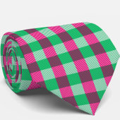Pink Green Gingham Karo Design Krawatte