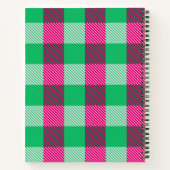 Pink Green Gingham Karo Design Notizblock (Rückseite)