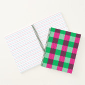 Pink Green Gingham Karo Design Notizblock (Innenseite)