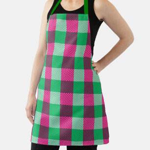 Pink Green Gingham Karo Design Schürze
