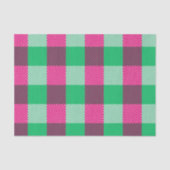 Pink Green Gingham Karo Design Seidenpapier (Vorderseite)