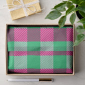 Pink Green Gingham Karo Design Seidenpapier (Geschenk)