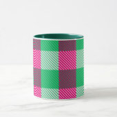 Pink Green Gingham Karo Design Tasse (Zentrum)