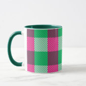 Pink Green Gingham Karo Design Tasse (Links)