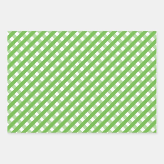 Pink & Green Gingham & Palm Trees Geschenkgutschei Geschenkpapier Set (Vorderseite 3)