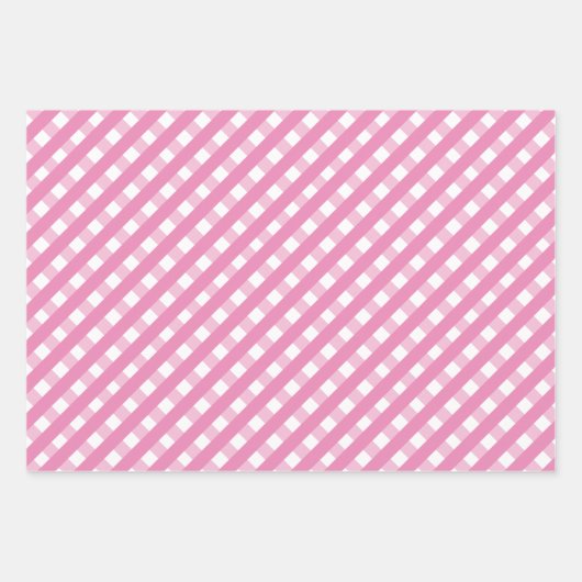 Pink & Green Gingham & Palm Trees Geschenkgutschei Geschenkpapier Set (Vorderseite)