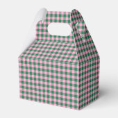Pink Green Gingham Plaid Personalized Christmas Geschenkschachtel (Rückseite)