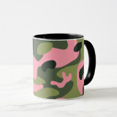 Pink & Green Girl Camouflage Camouflage Muster Tasse (VorderseiteRechts)