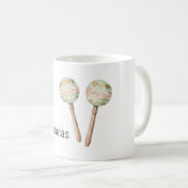 Pink Green Gold Mexican Maracas  Kaffeetasse (VorderseiteRechts)