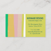 Pink Green Gold Minimalistisch Streifen Einfache Q Rabattkarte (Rückseite)