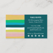 Pink Green Gold Minimalistisch Strips Handgefertig Rabattkarte (Rückseite)