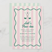 Pink + Green Golf 30. Geburtstag Party Einladung (Vorne/Hinten)