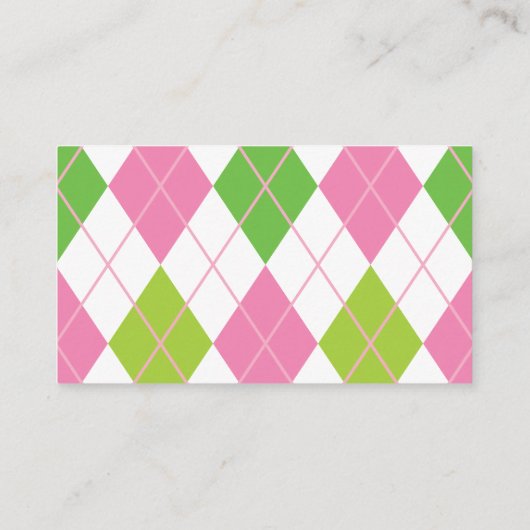 Pink & Green Golf Business oder Kontaktkarten Visitenkarte (Rückseite)