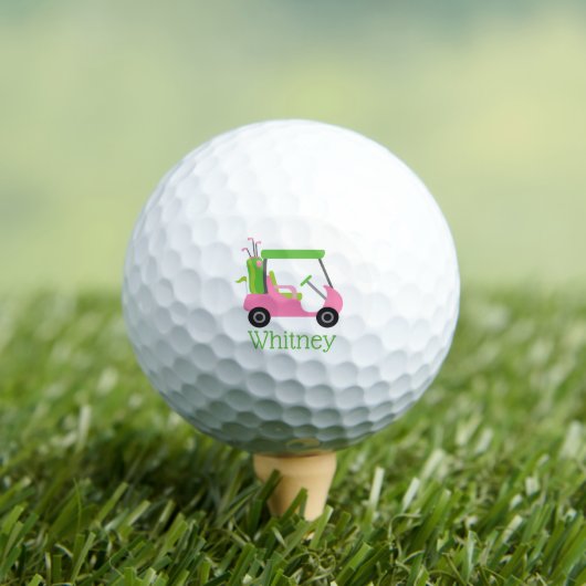 Pink & Green Golf Cart Personalisierte Golfplätze Golfball (Insitu T-Shirt)