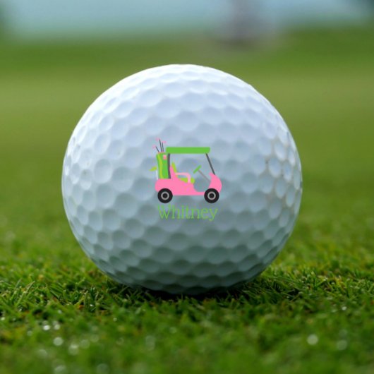 Pink & Green Golf Cart Personalisierte Golfplätze Golfball