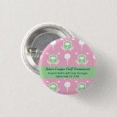 Pink & Green - Golf League Party Favor Button (Vorne & Hinten)