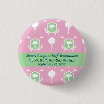 Pink & Green - Golf League Party Favor Button