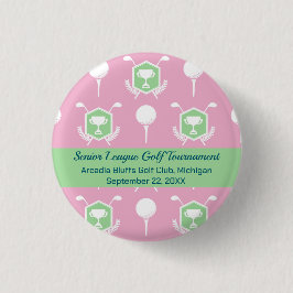 Pink & Green - Golf League Party Favor Button